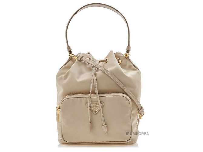 Prada Borsa a secchiello Duet Lina in nylon Arancione