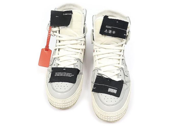 Off White Sneakers alte White Grey Marrone