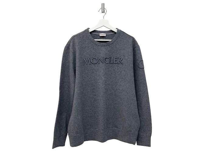 Moncler Wollsweatshirt mit besticktem Logo Braun