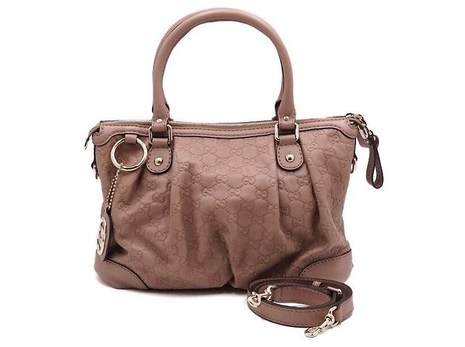 Gucci Saco Tote e de Ombro em Couro Rosa