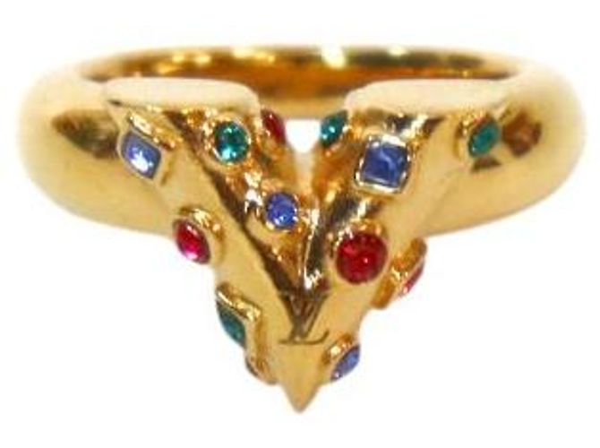 Louis Vuitton Essential Colorstone Gold Ring Golden