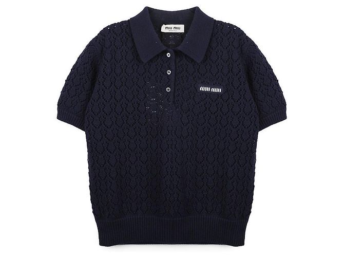 Miu Miu Baumwoll-Poloshirt Blau