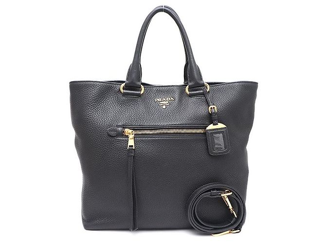 Prada Borsa Tote e Borsa a Tracolla Viterbo Daino Nero