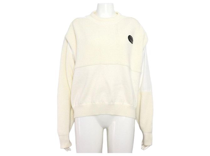 Louis Vuitton T-shirt pull léger d'été en maille Monogram Mix Blanc