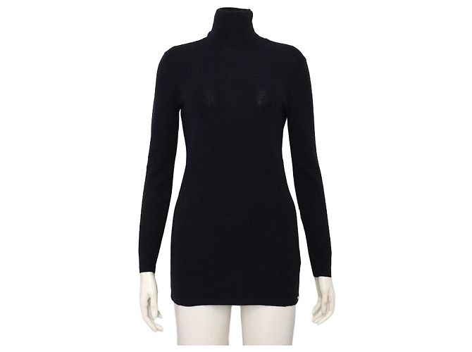 Hermès Navy Kaschmir-Seiden-Rollkragenpullover für Damen Blau
