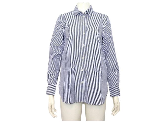 Céline Camisa de algodão com riscas azuis para mulher