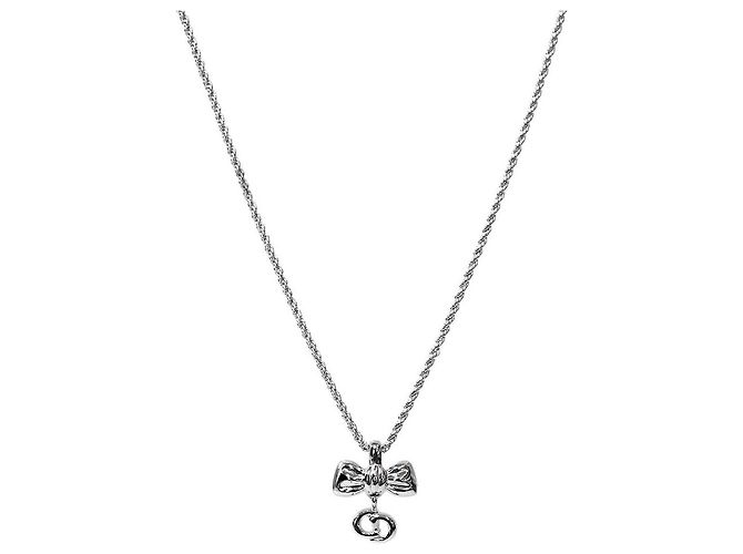 Dior Collana Ribbon CD Silver Argento 