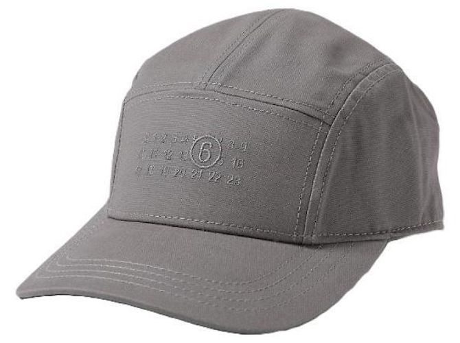 Maison Martin Margiela Boné de lona de algodão Azul