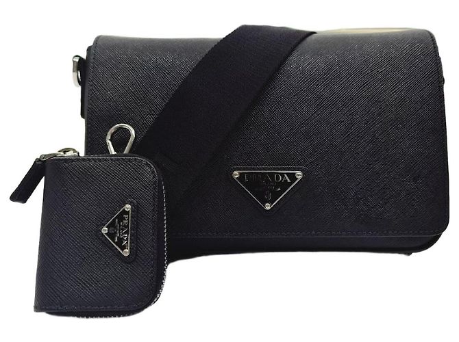 Prada Borsa a tracolla in pelle Saffiano nera Nero