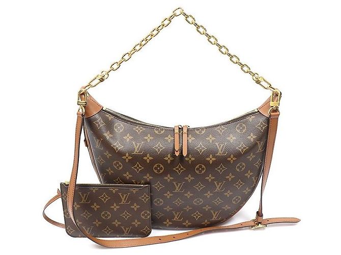 Louis Vuitton Bolsa Hobo Loop Monogram Reverse Canvas Marrom