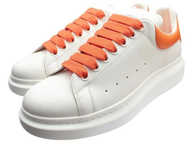 Alexander Mcqueen Ivory Orange Two-Tone Men's Sneakers White