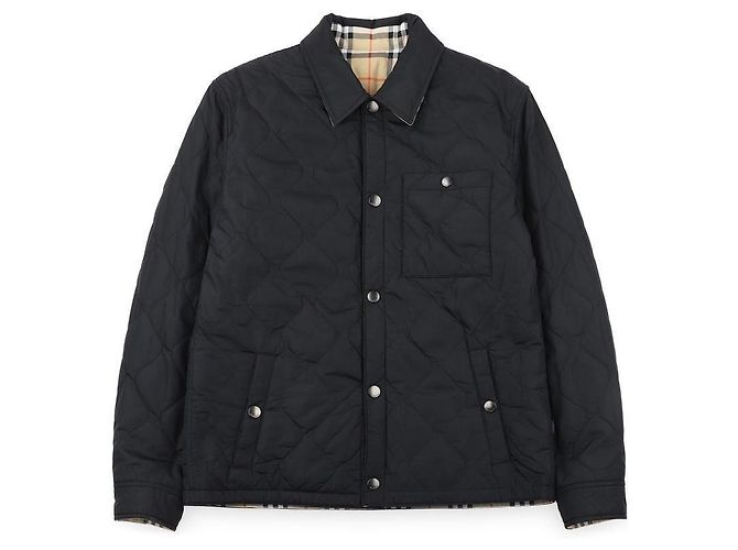 Burberry Giacca sovracamicia trapuntata reversibile in nylon da uomo Marrone