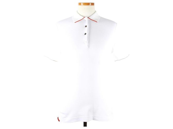 Hermès Silver Celie PK Kurzarm- Polo Weiß