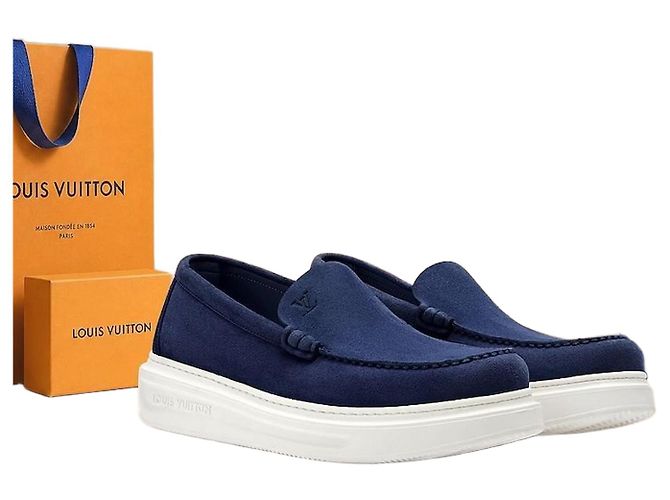 Louis Vuitton Mocassin Beverly Hills Navy Blue Bleu