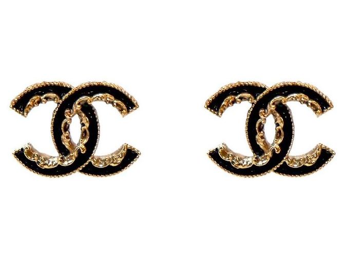 Chanel Orecchini CC Oro Neri