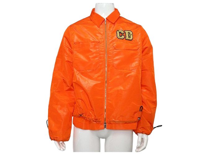 Dior Kenny Scharf Herren-Hemdjacke aus orangefarbenem Nylon mit CD-Logo