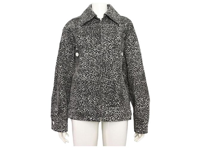 Chanel Camelia CC Logo Oversized Denim Women's Jacket Brown