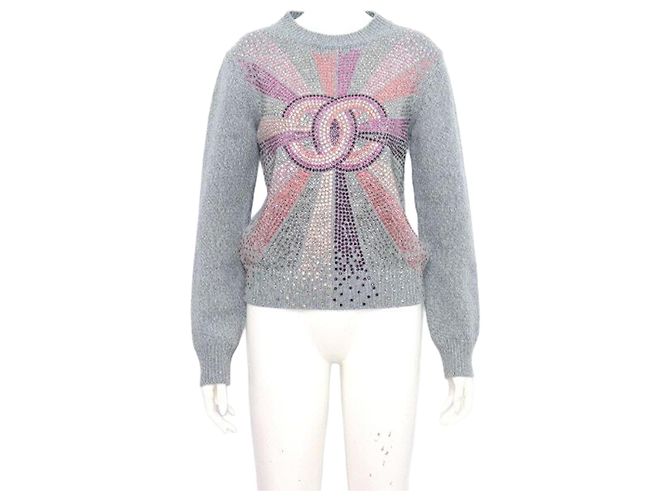 Chanel Kaschmir-Pullover für Damen mit Multi-Kristall-Strick
