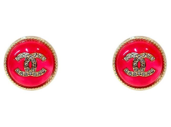 Chanel Orecchini rotondi Pink Coco Mark Rosa