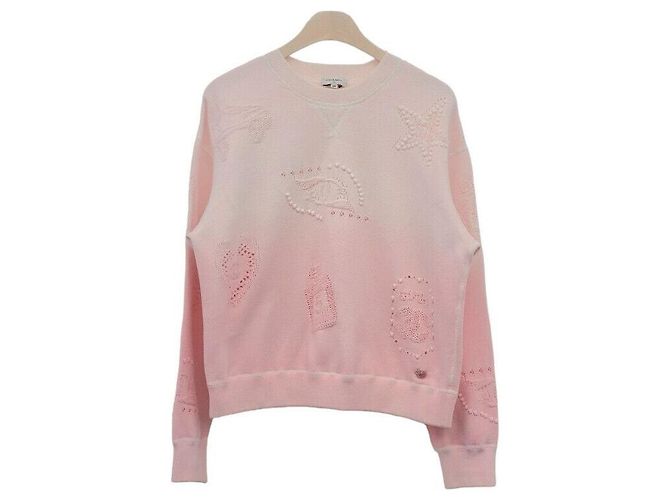 Chanel Cashmere-Strick-Sweatshirt mit Rundhalsausschnitt Rot