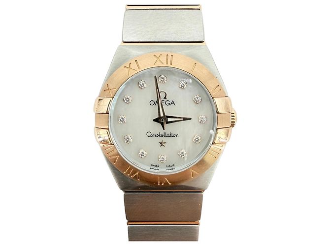 Omega Relógio Constellation Diamond Combi Rosa