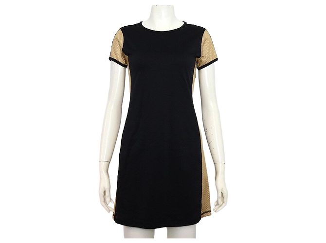 Moncler Abito Black Polyamide ABITO Shoulder Logo per donna, bambini e junior Nero