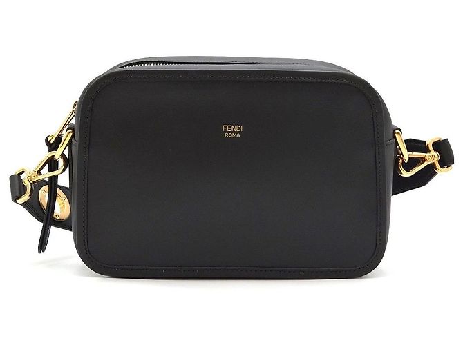 Fendi Bolsa Camera em pele de vitelo preta Preto