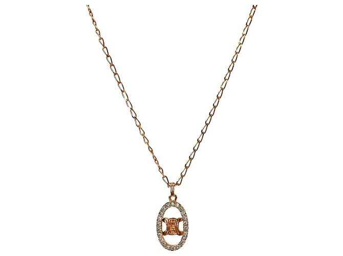 Céline Collana Triomphe Round Cubic Gold D'oro 