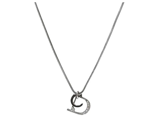 Dior Cubic CD Silver Halskette Silber