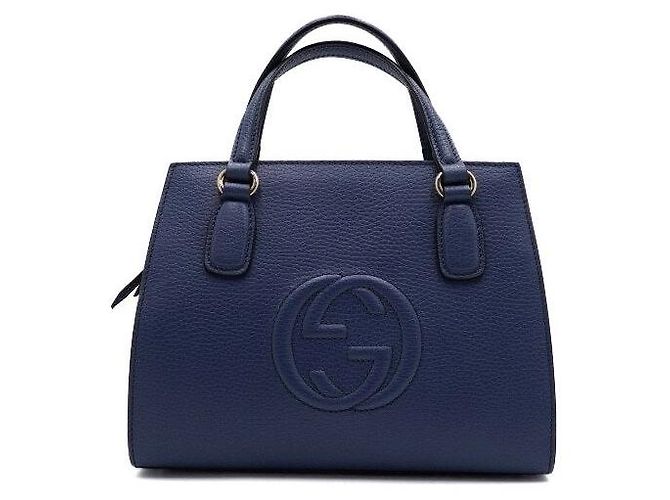 Gucci Blue Soho Small Top Handle Tote Bag Blau