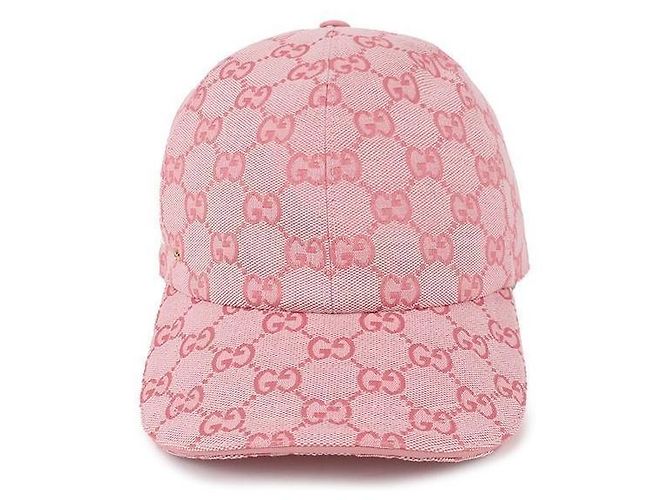 Gucci Baseball-Kappe aus Canvas Pink 