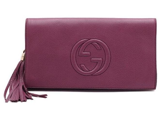 Gucci Clutch de aba Soho com borla e logo entrelaçado