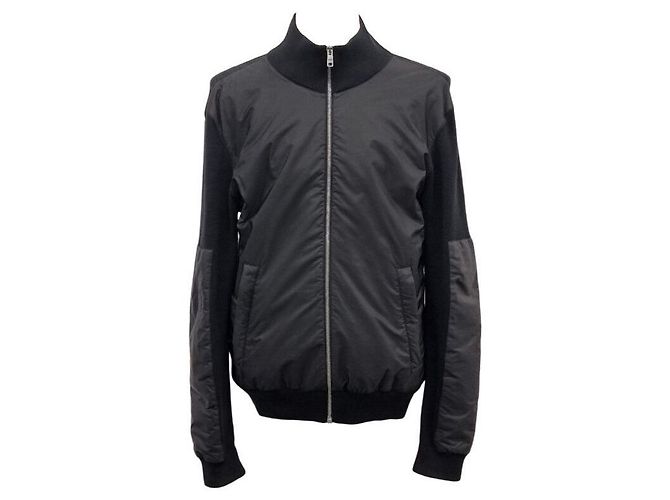 Prada Wollstrick-Cardigan mit Reißverschluss Schwarz