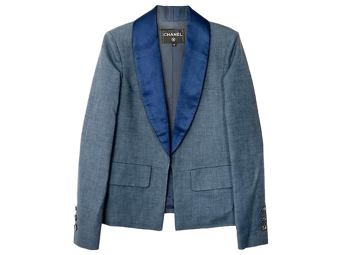 Chanel Denim Blazer Blue