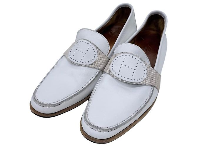 Hermès Mocassins en cuir blanc
