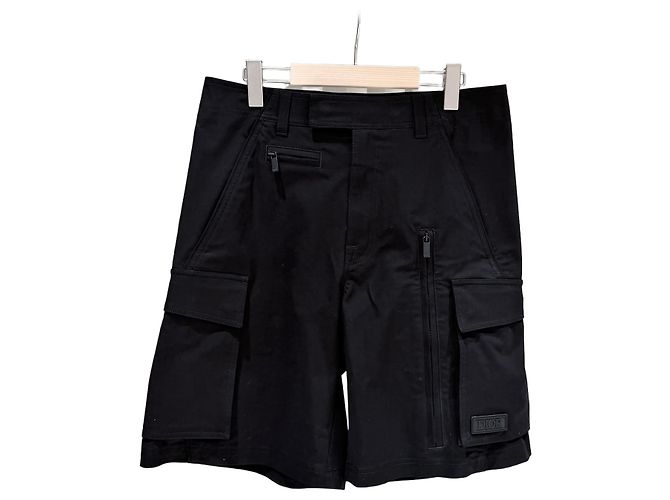 Dior Pantaloncini Cargo in Cotone Neri Nero