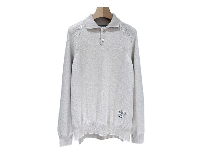 Dior Kaschmir-Strickpullover mit Blumenstickerei Braun 