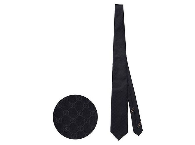 Gucci Schwarze GG-Seidenkrawatte 