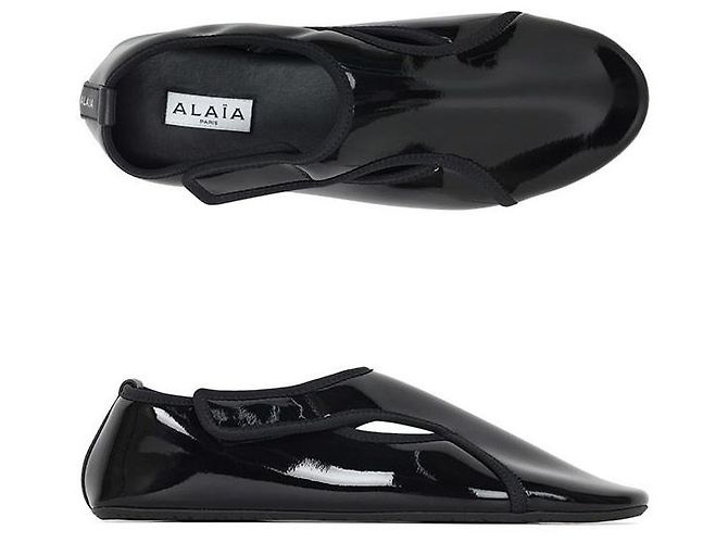 Alaïa Black Patent Flat Shoes
