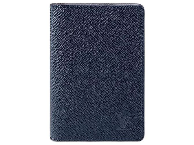 Louis Vuitton Pocket Organizer Navy Blue Akaj Brown