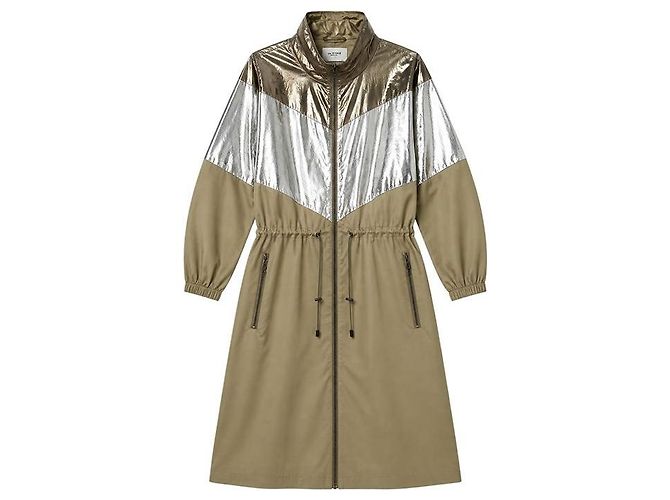 Isabel Marant Giacca a vento lunga bicolore Verde