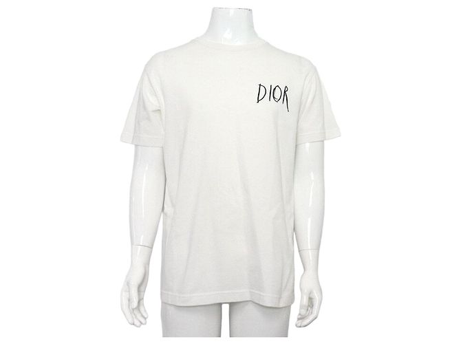 Dior Weißes Kurzarm-T-Shirt mit besticktem Logo