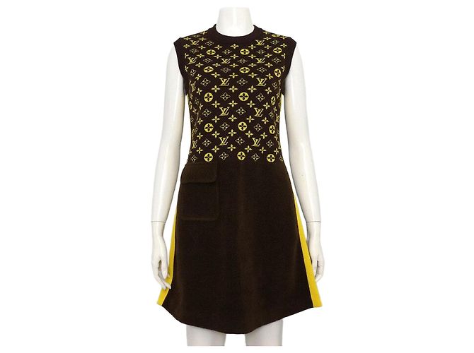 Louis Vuitton Strickkleid für Damen mit Monogramm-Grafik Mehrfarben