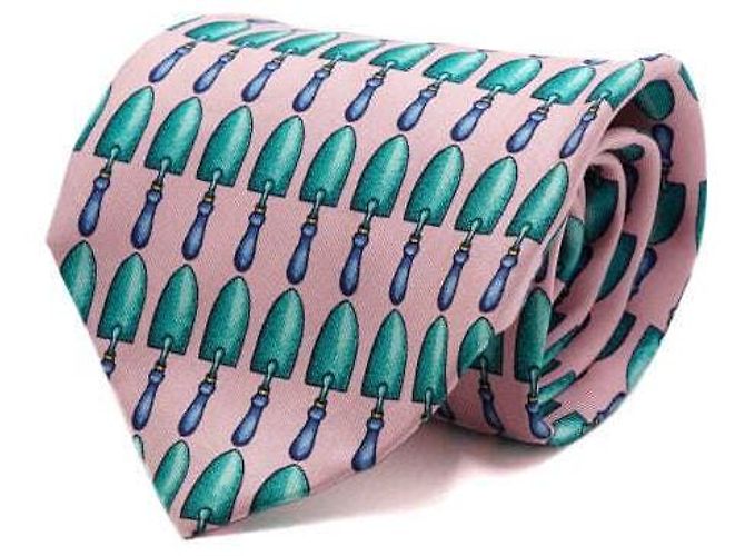 Gucci Pink Trowel Pattern Silk Tie