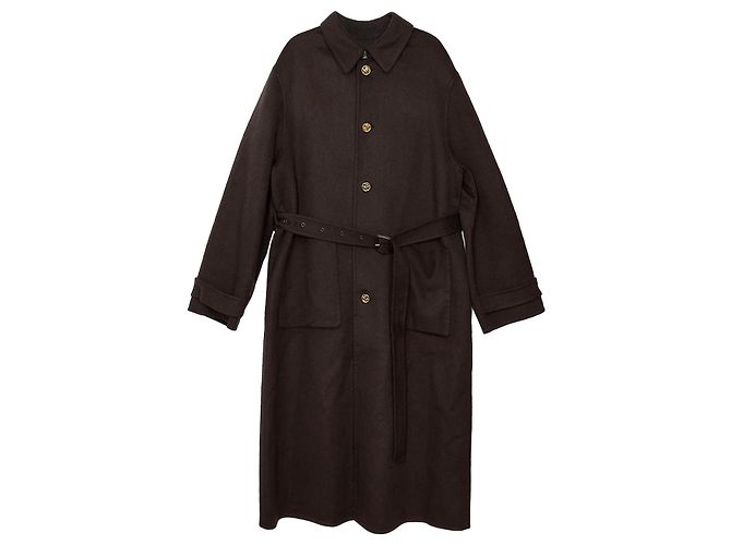 Céline Cappotto in lana e cashmere double-face Marrone
