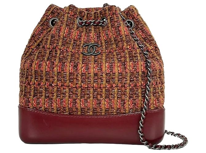 Chanel Gabrielle Small Backpack Multi Burgundy Red