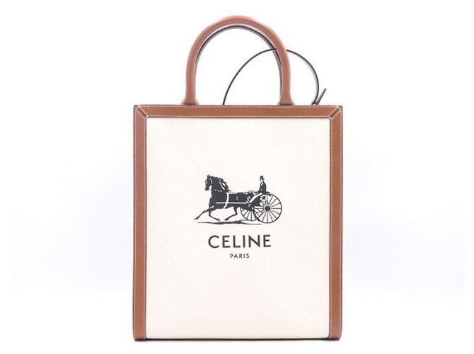 Céline Small Vertical Cabas Tote Bag e Borsa a Tracolla Marrone