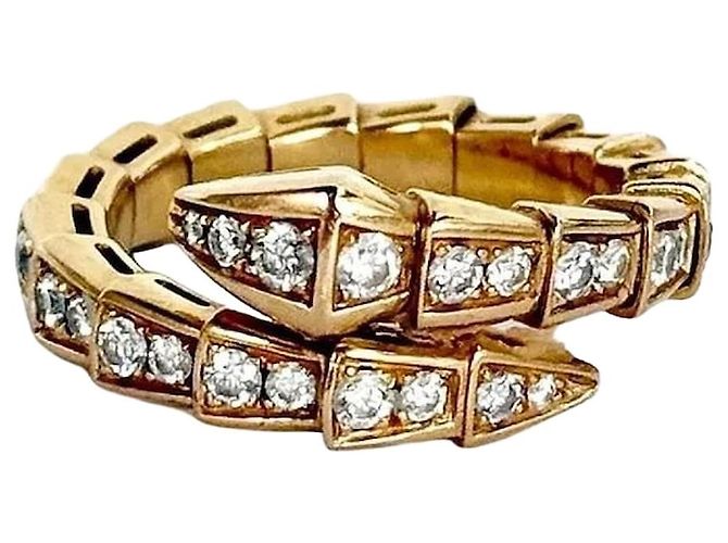 Bulgari Serpenti Viper Pavé Ring Pink 