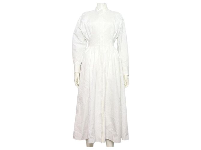 Alexander Mcqueen Vestido de algodón blanco para mujer