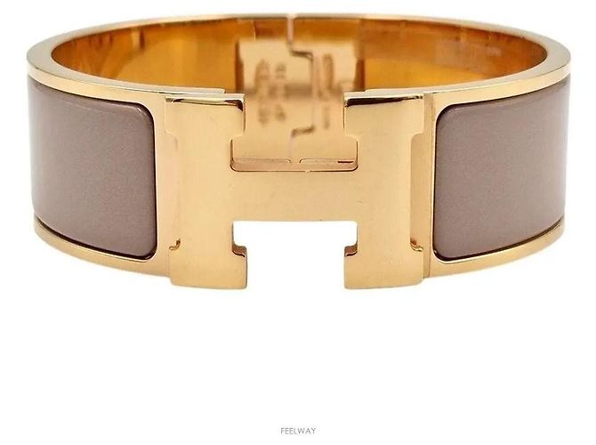 Hermès Bracelet avec fermoir logo Jaune